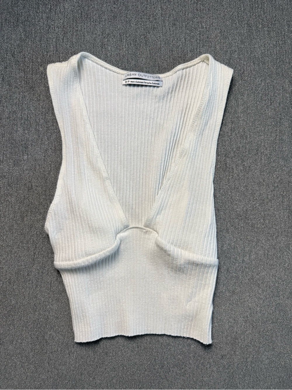Urban Outfitters Cream Ribbed V-Neck Crop Camisole
